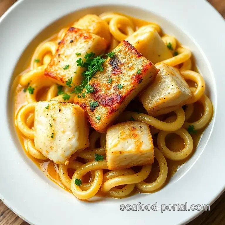 Monkfish Scampi with Tartare Chips presentation