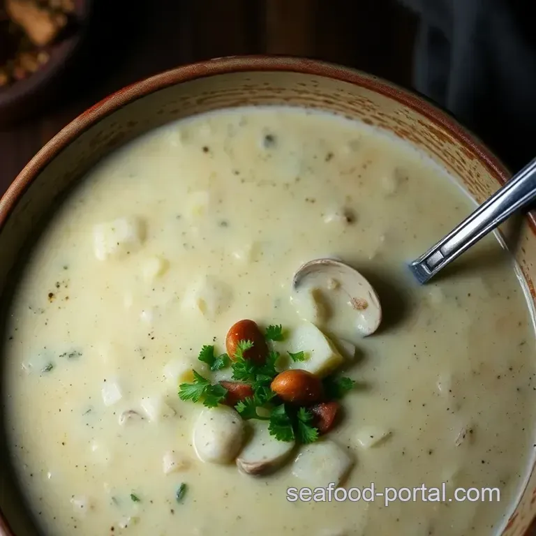 New England Clam Chowder presentation