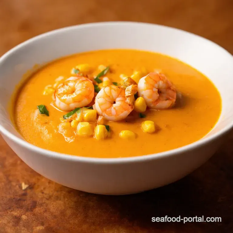 New Orleans Shrimp Corn Bisque presentation