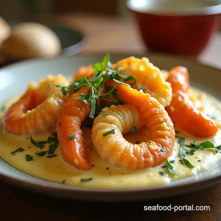 Oceans Embrace the Ultimate Creamy Seafood Casserole presentation