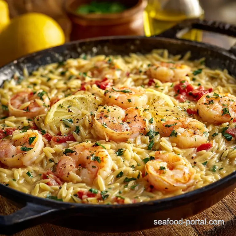 Shrimp Orzo: the Ultimate Creamy One-Pot Lemon-Garlic Recipe presentation