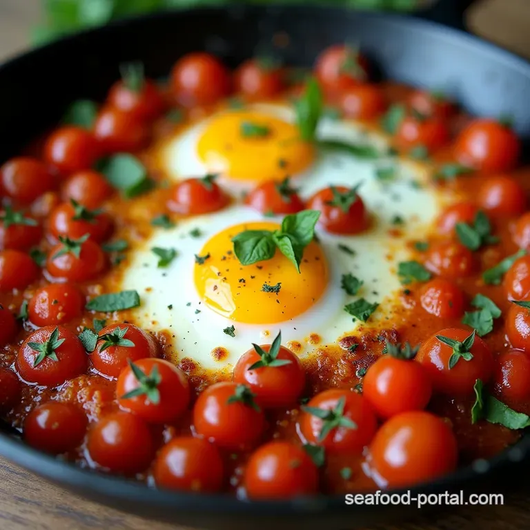 The Greek God of Breakfast OnePan Baked Feta Eggs with Burst Tomatoes