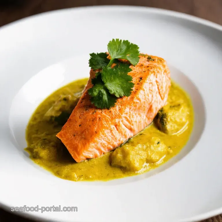 OnePan Coconut Curry Salmon Bliss with Garlic Butter Drizzle