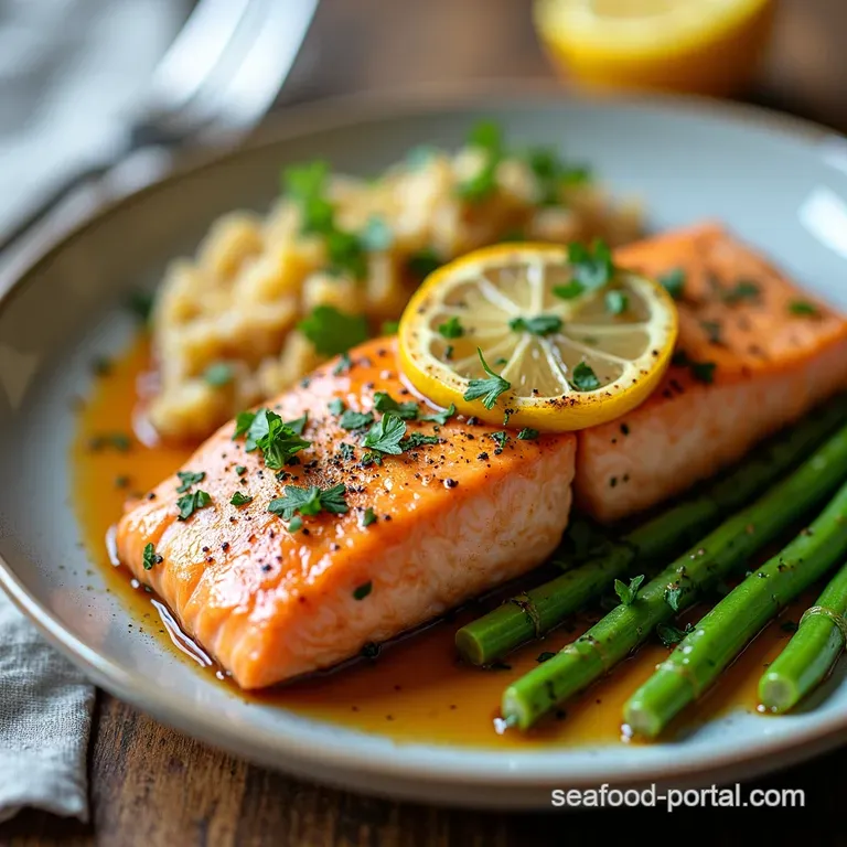 OnePan LemonHerb Salmon Veggie Delight