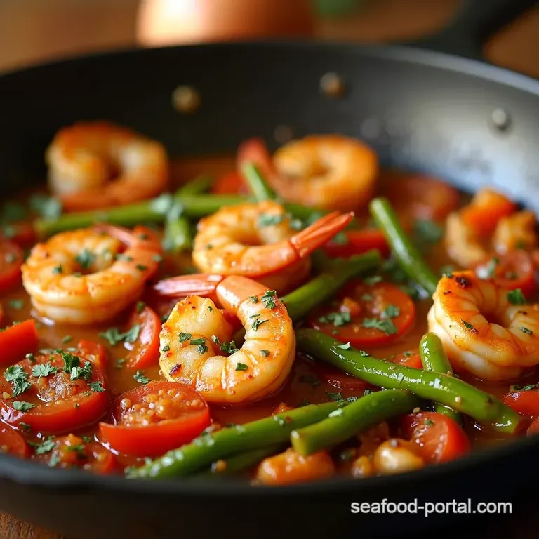 Onepan Wonder Zesty Garlic Shrimp Summer Veggie Skillet presentation