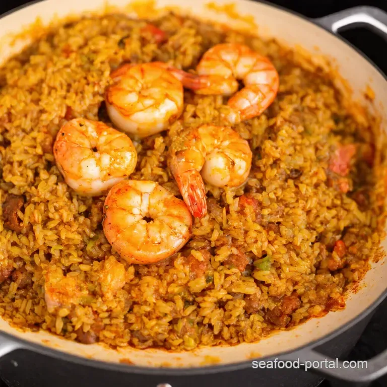 Onepot Shrimp Sausage Dirty Rice Easy Peasy presentation