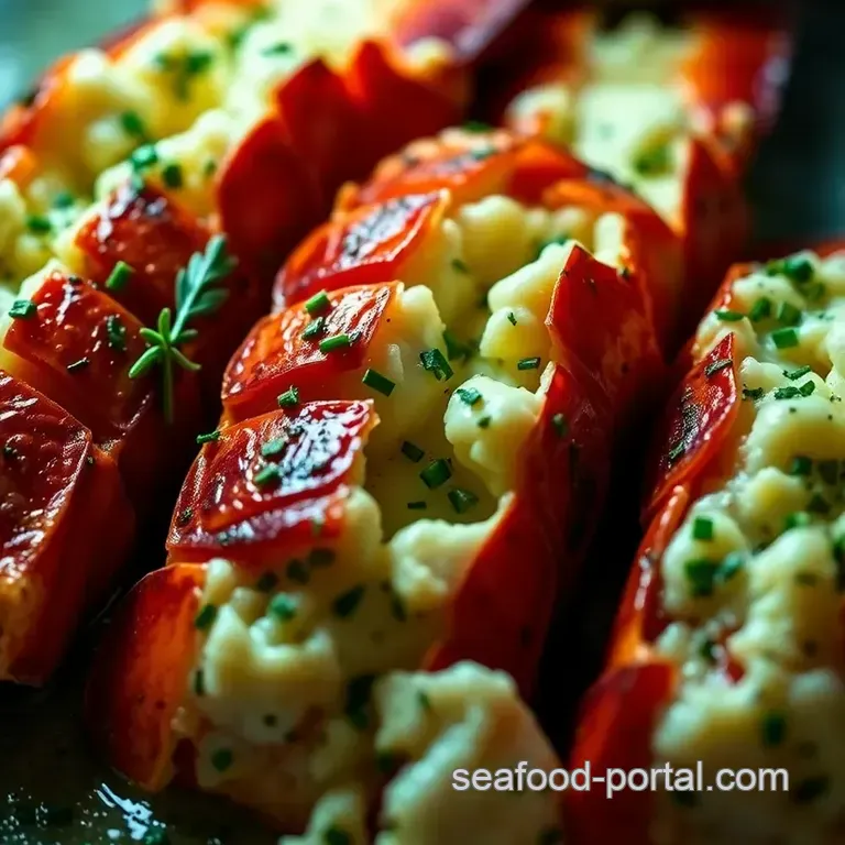 Oven-Baked Lobster Tails with Garlic-Herb Butter presentation