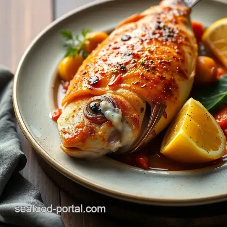 Tropical Paradise: Oven-Baked Monk Fish Delight presentation