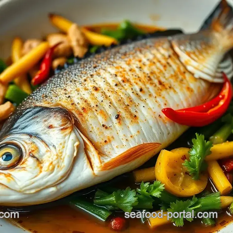 Oven-Baked Asian Sea Bass with Ginger