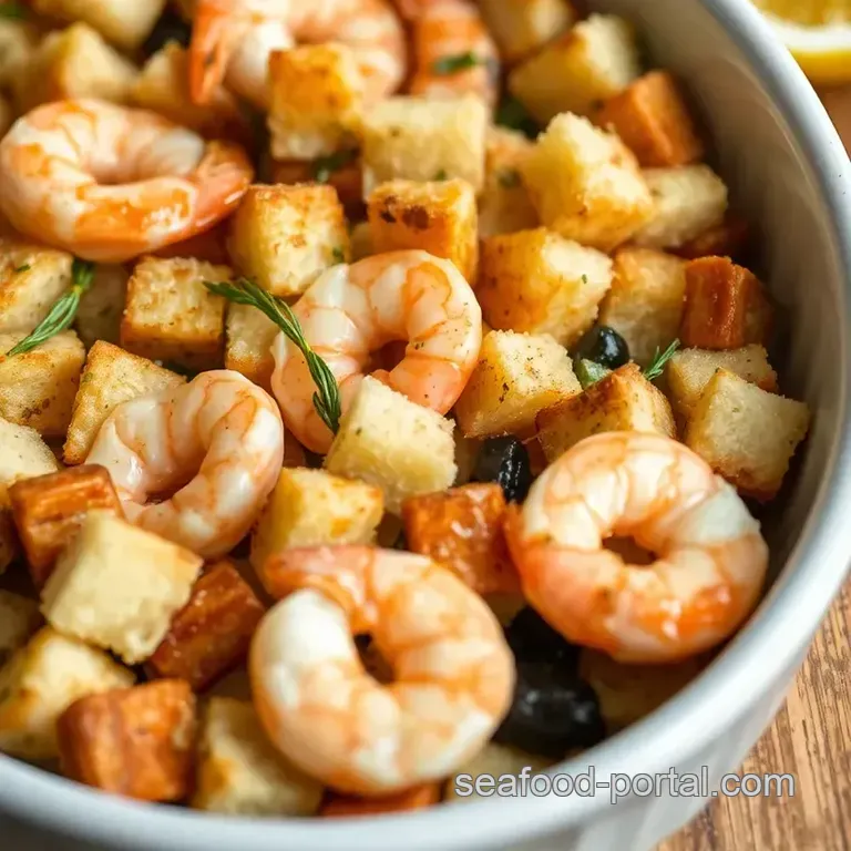 Mediterranean Seafood Stuffing presentation