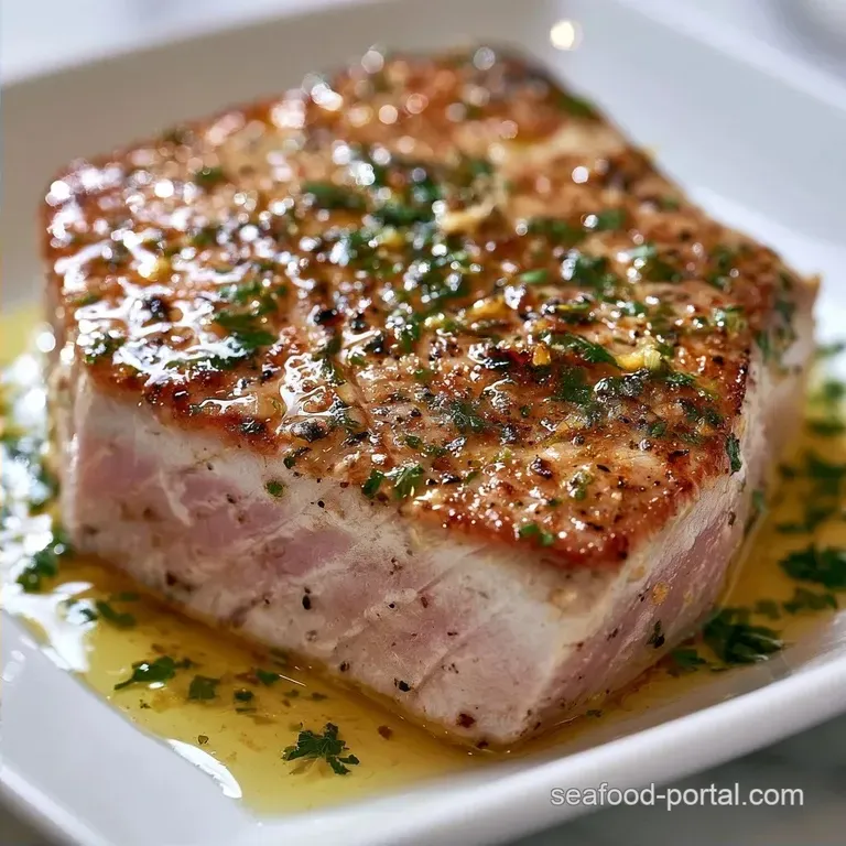 Oven Baked Tuna Steak with Garlic Lemon