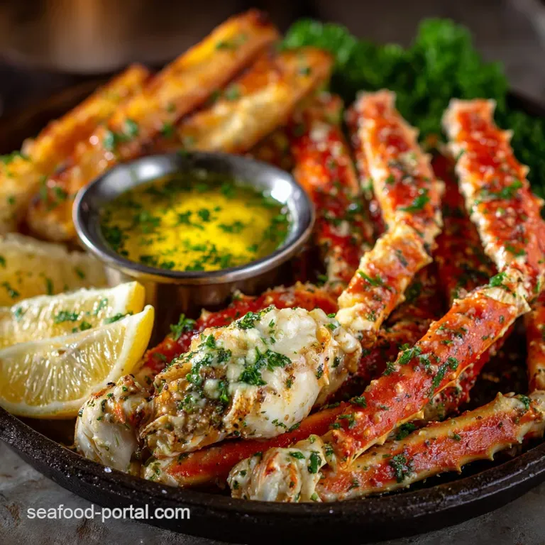 Crab Legs with Garlic Butter Sauce: Easy Oven Recipe for King or Snow Crab presentation