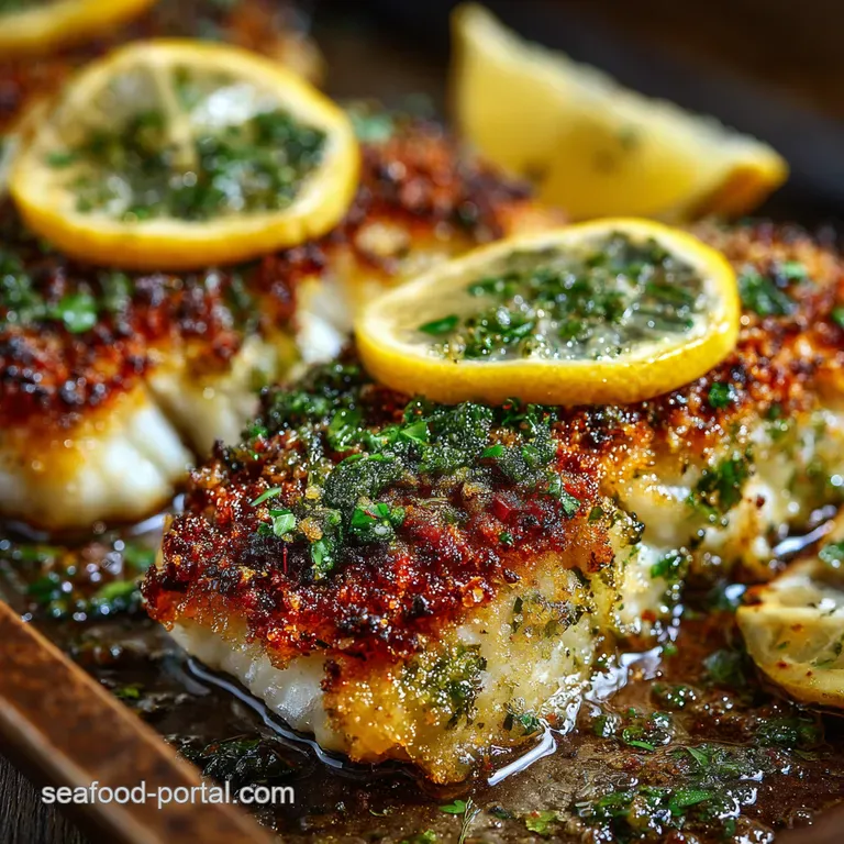 Ovengrilled Fish with Lemonherb Crust a Weeknight Wonder presentation