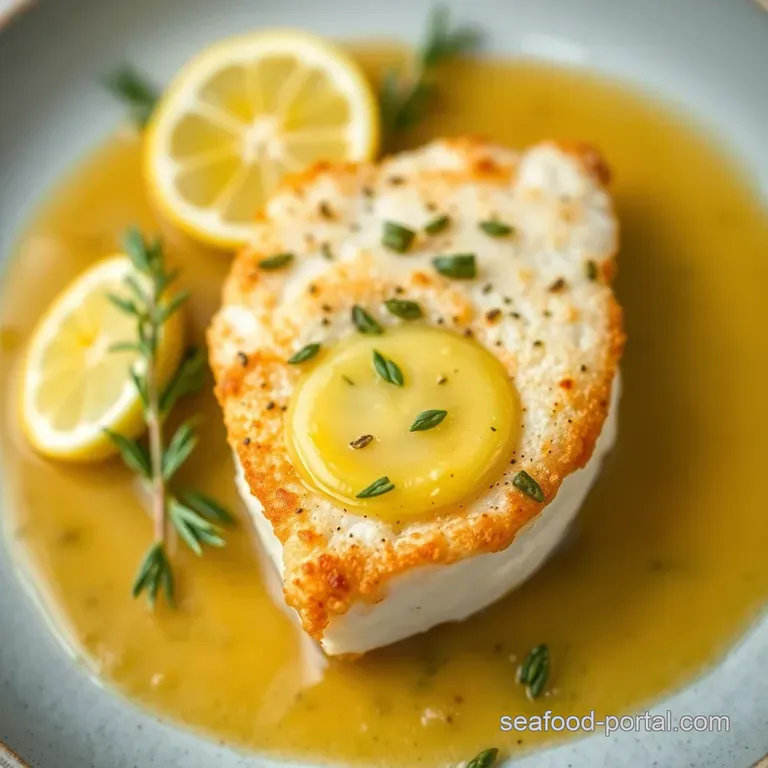 Pan Fried Cod with Lemon-Herb Butter presentation