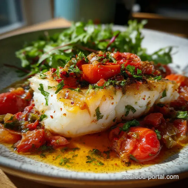 Cod Recipes: Pan-Roasted Mediterranean Supper presentation