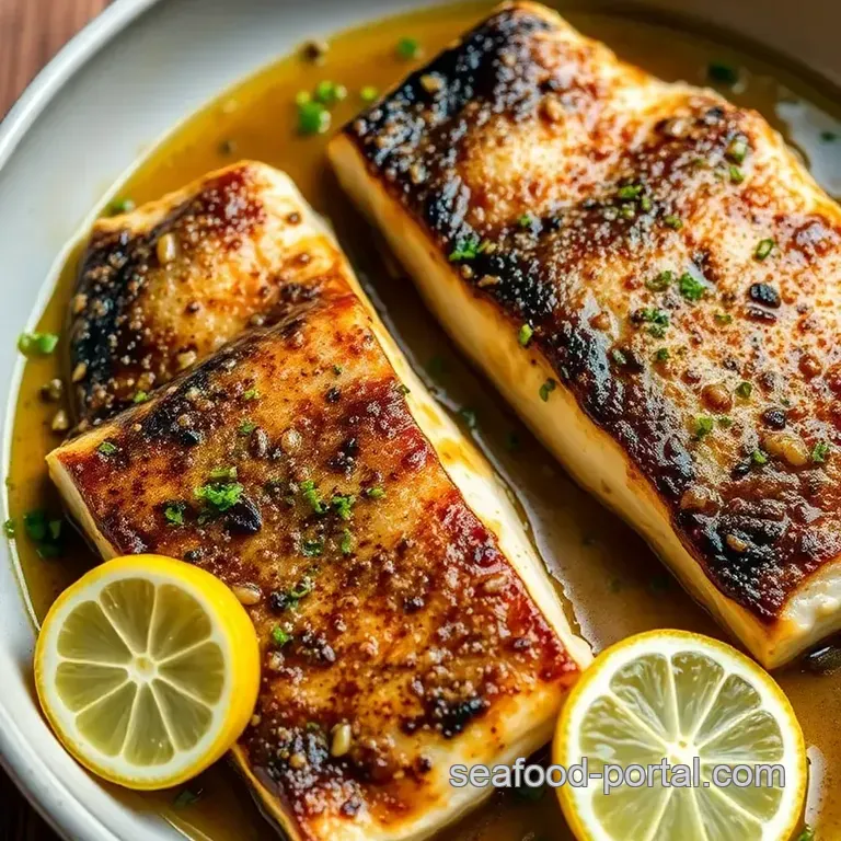 Pan-Seared Black Sea Bass with Lemon Butter presentation