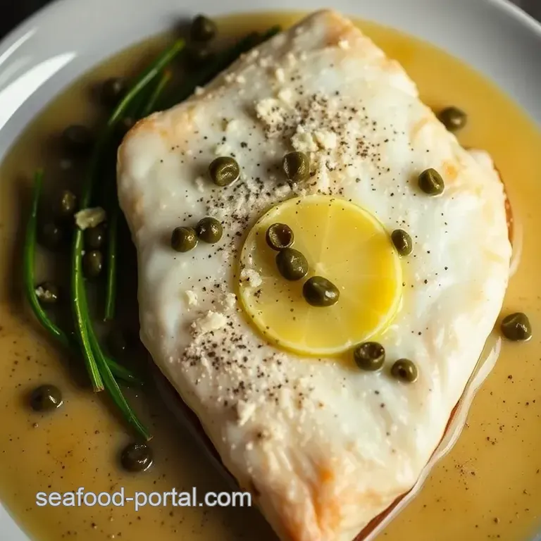 Pan-Seared Fresh Skate with Lemon Caper Butter Sauce presentation
