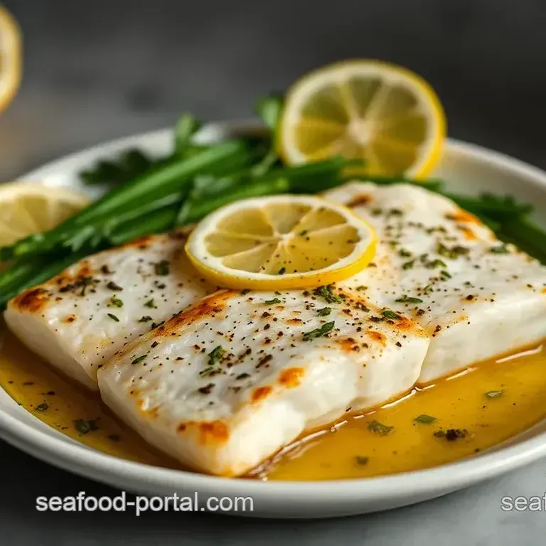 Pan-Seared Ling Cod with Lemon Herb Butter Sauce