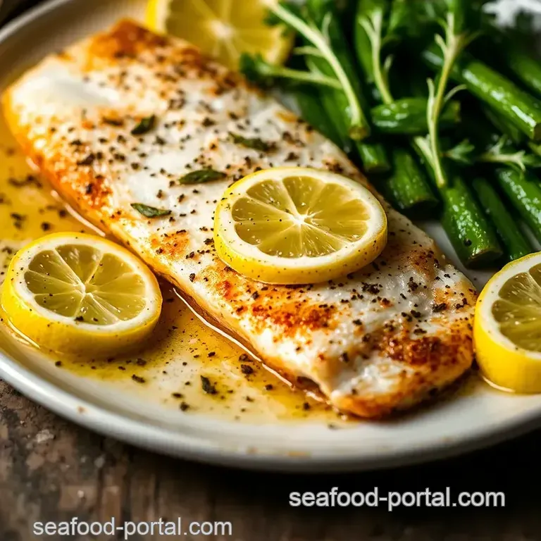 Pan-Seared Rainbow Trout with Lemon-Herb Butter & Asparagus presentation