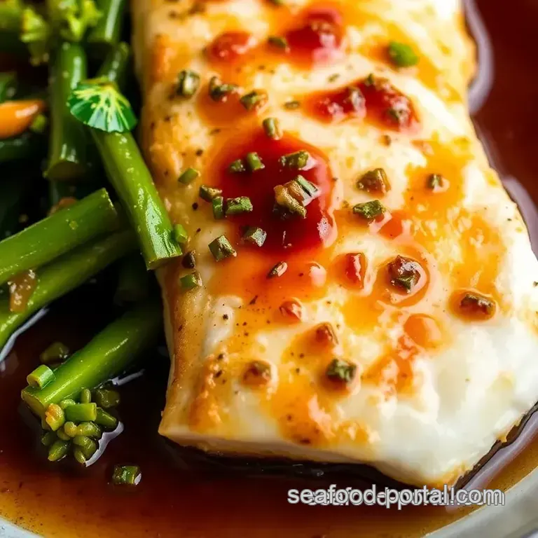 Oriental Sea Bass with Ginger Soy Glaze presentation
