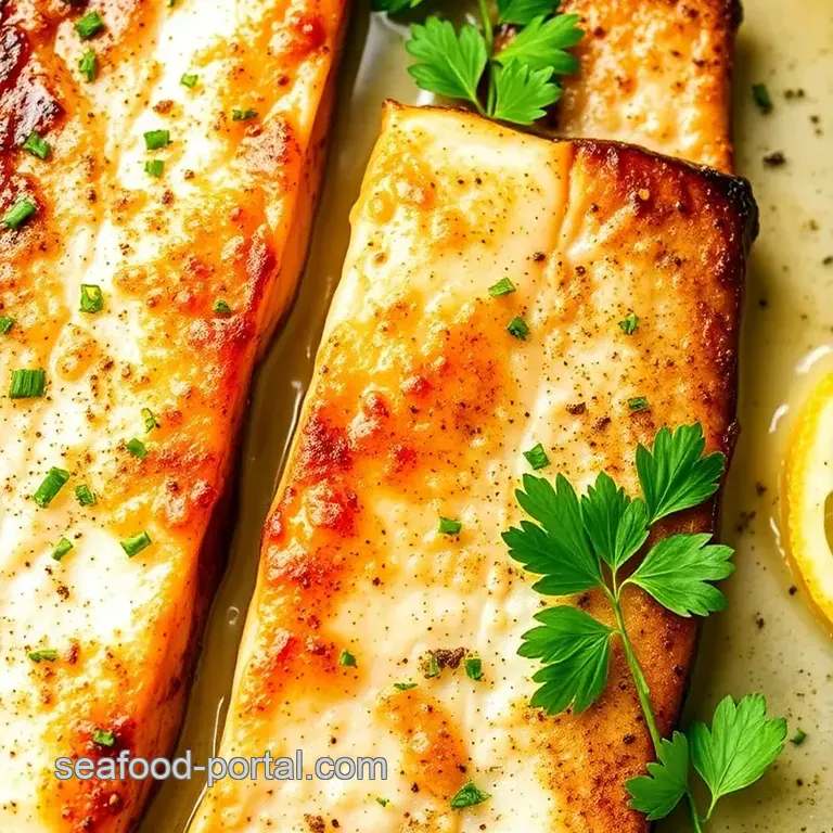 Pan-Seared Sea Trout with Zesty Lemon Sauce presentation