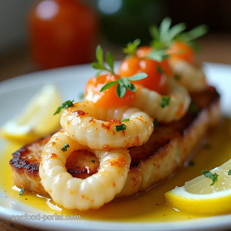 PanSeared Calamari Steak with LemonCaper Butter Sauce