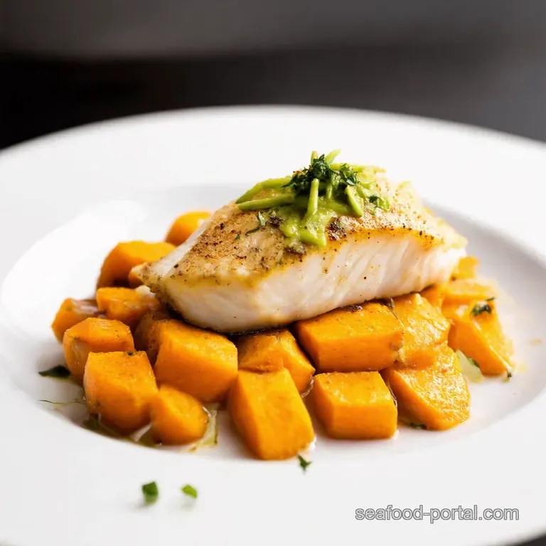 PanSeared Cod with Wasabi Sweet Potato Mash Zesty Mango Salsa