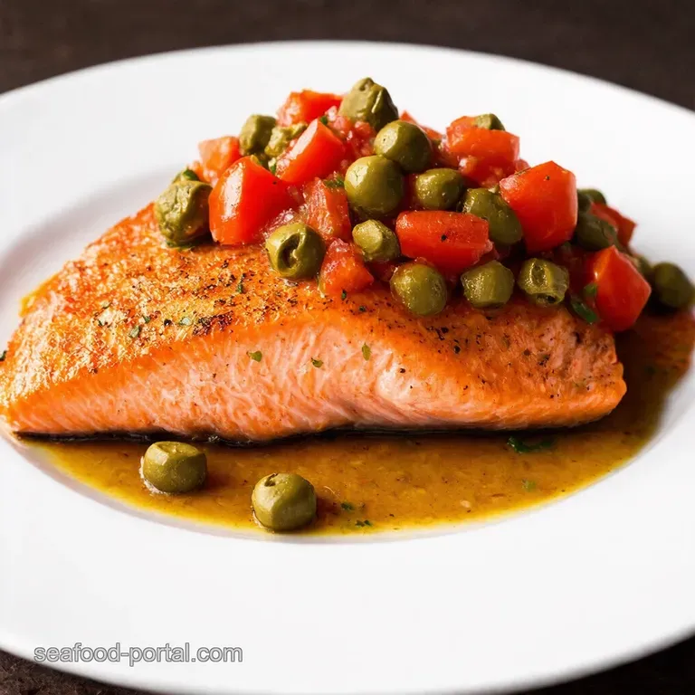 PanSeared Salmon with Burst Tomato Caper Salsa