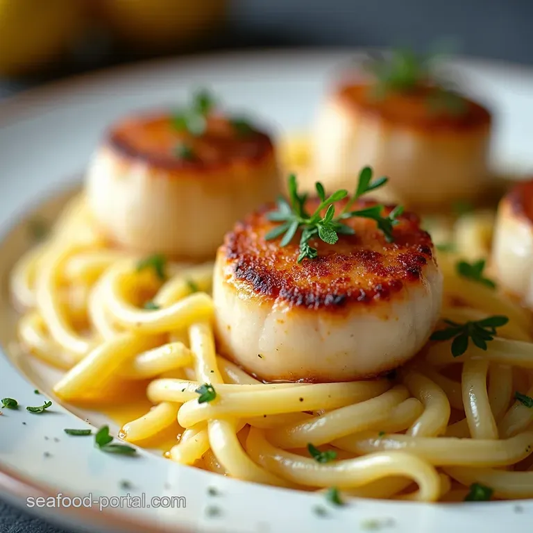PanSeared Sea Scallops with LemonGarlic Angel Hair Pasta