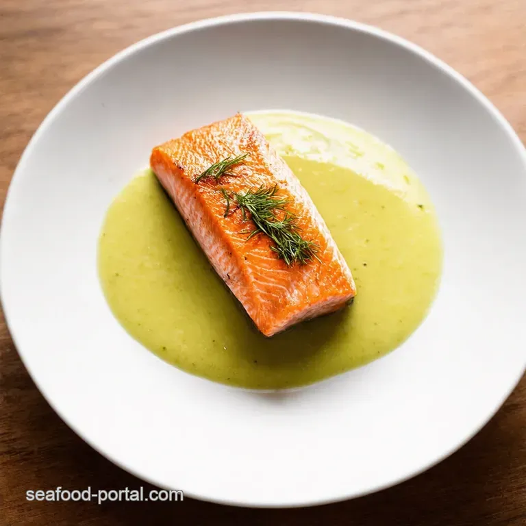 Crispy Skin wild caught salmon with LemonDill Sauce
