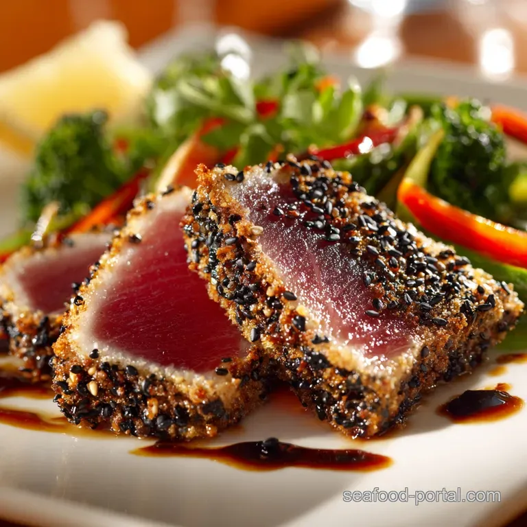 Seared Tuna the Perfect Sesame Crusted Ahi Steak Recipe presentation