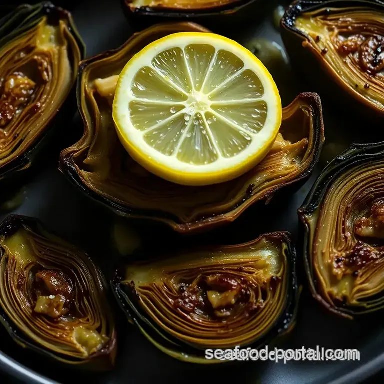 Perfectly Grilled Artichoke Hearts: A Delicious Mediterranean Treat presentation