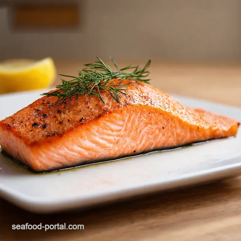 Perfectly Grilled Salmon with Lemondill Sauce presentation