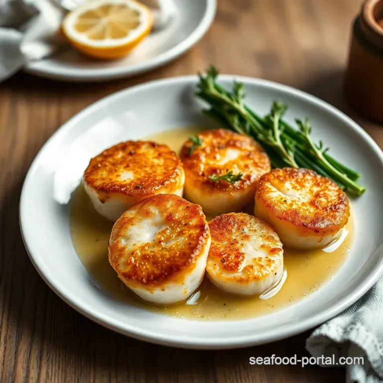 Perfectly Pan-Seared Scallops presentation