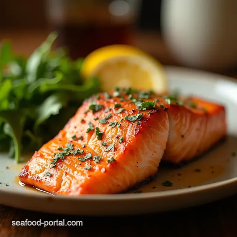 Perfectly Panseared Salmon with Lemondill Sauce presentation