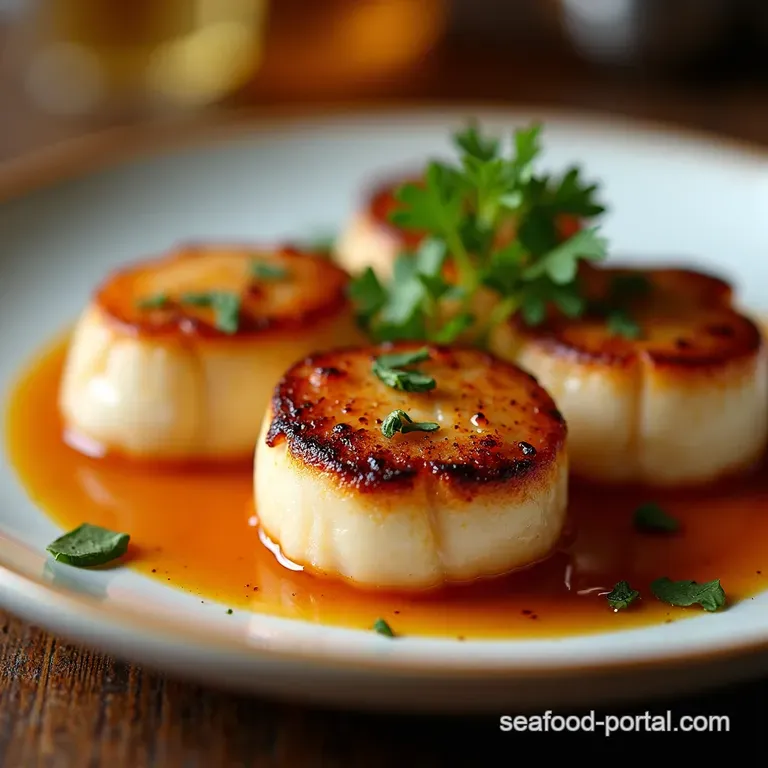 Perfectly Panseared Scallops presentation