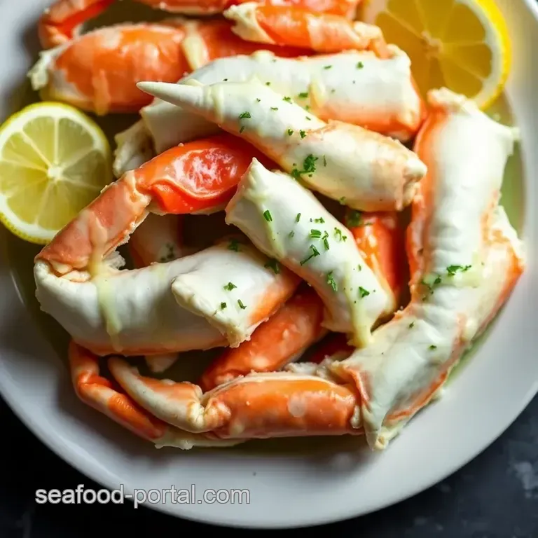 Perfectly Steamed Crab Legs with Garlic Butter Bliss presentation