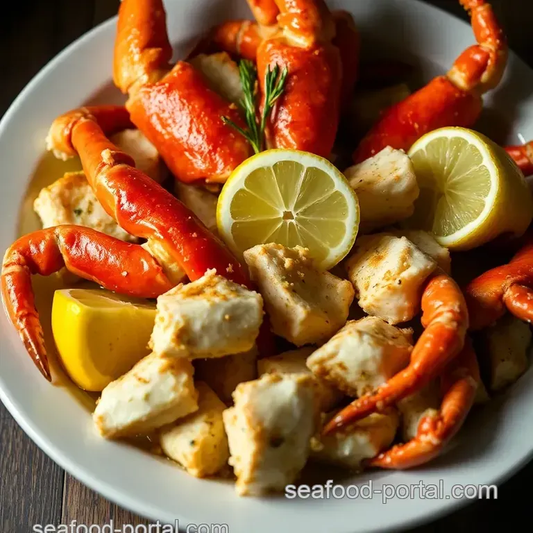Perfectly Steamed Crab Legs with Lemon-Garlic Butter presentation