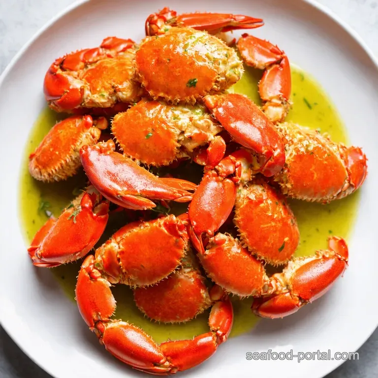 Perfectly Steamed Snow Crab Clusters with GarlicHerb Butter