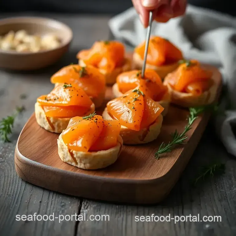 Piping Hot Smoked Salmon Canapés: A Delightful Bite of Elegance presentation