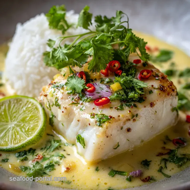 Poached Mahi Mahi Coconut Lime Sauce