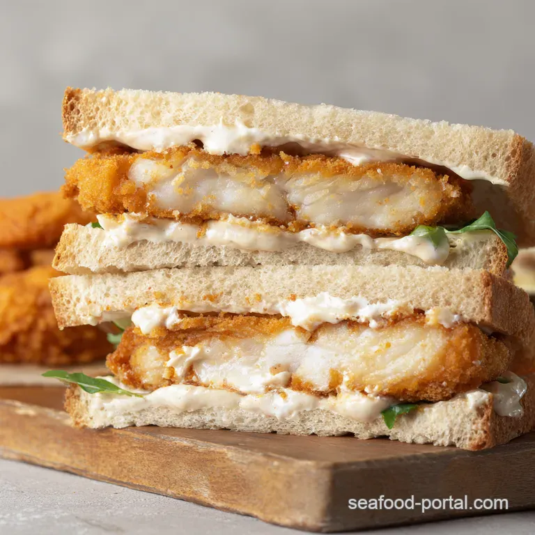 Pollock Power Elevated Fish Finger Chip Butty presentation