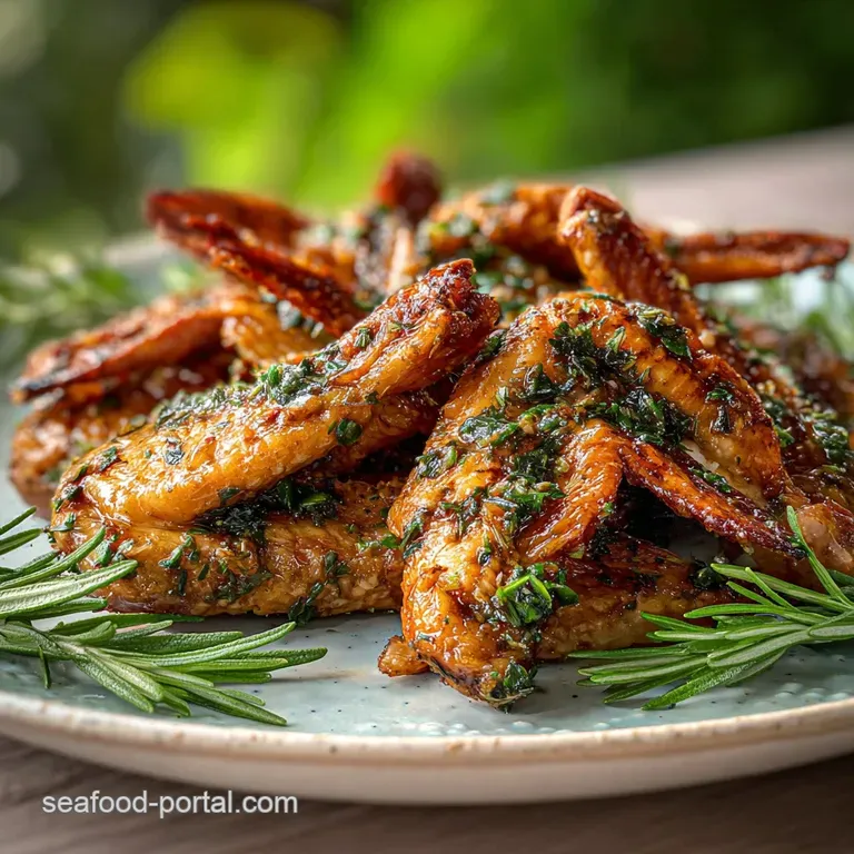 Pre Smoked Turkey Wings Recipe with Garlic and Herbs