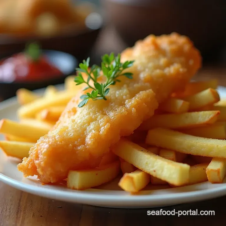 Proper British Fish and Chips presentation