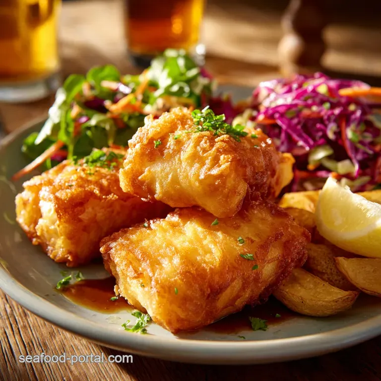 Proper Pubstyle Crispy Fried Cod the Ultimate Beerbattered Fish Supper presentation