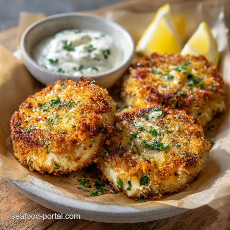 Baked Crab Cakes Golden Lumps with Zesty LemonDill Aioli
