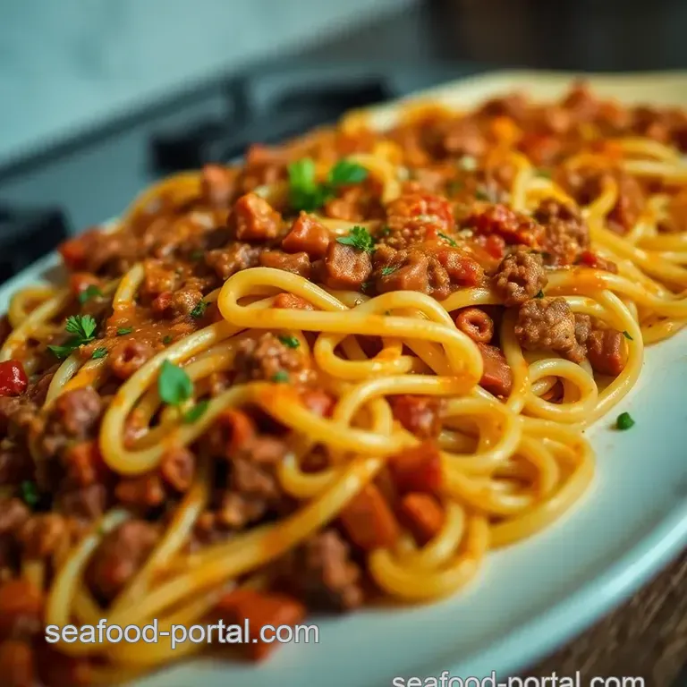 Proper Lush Baked Ziti with a Meaty Kick presentation