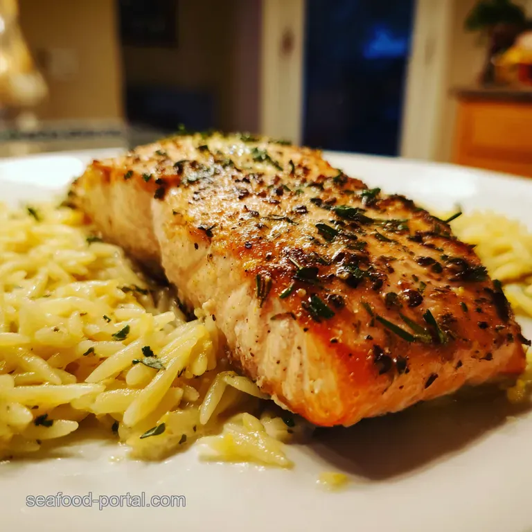 My GoTo 30 Minute Seared Salmon with Lemon Orzo Crispy Skin Guarantee