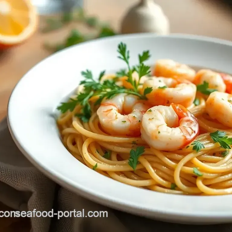 Quick Shrimp Linguine with Garlic and Herbs