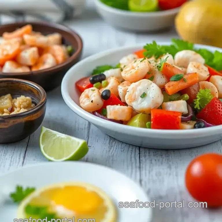 Vibrant Quick Seafood Salad with Fresh Ingredients presentation